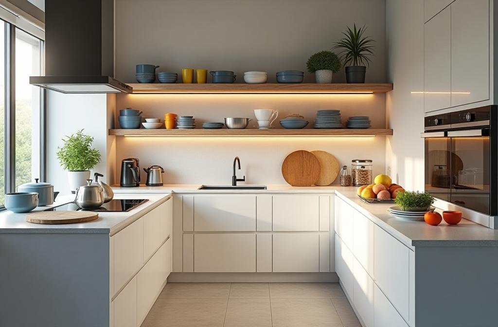 Stylish kitchen setting showcasing modern kitchenware.